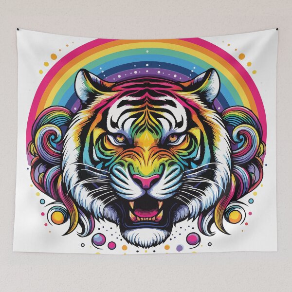 Item preview, Colorful Rainbow Tiger Face  designed and sold by NawalMagdy.