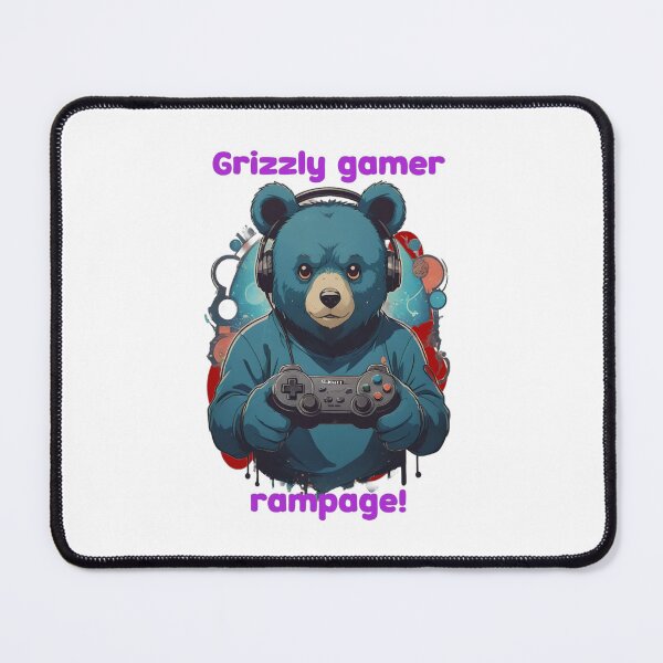 Item preview, Grizzly Gamer Bear Rampage Retro Arcade Mascot designed and sold by Animalloveus.