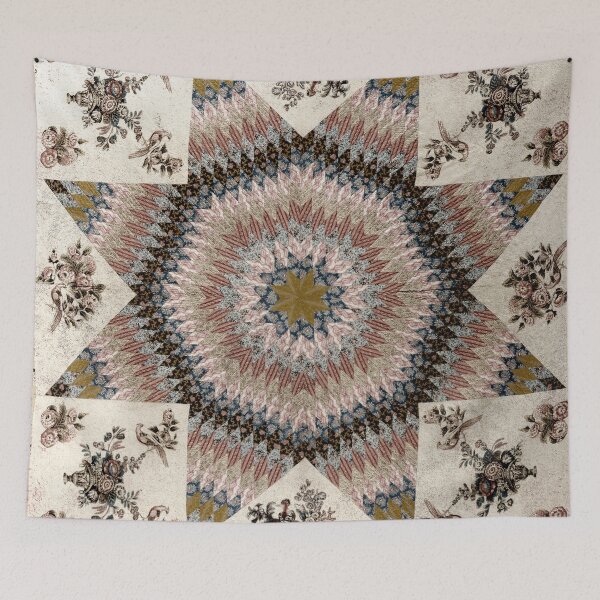 Item preview,  Vintage 'Star of Bethlehem' Quilt Textile Print | Cali Boho | Bossy Cat Home designed and sold by BossyCatHome.