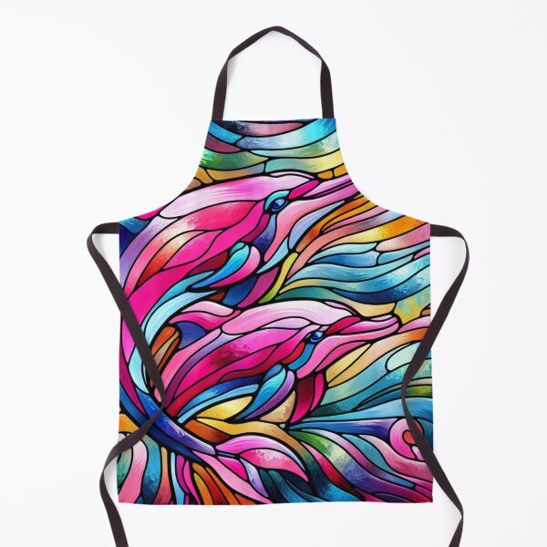 Item preview, Stained Glass Pink Dolphins designed and sold by foilhat.