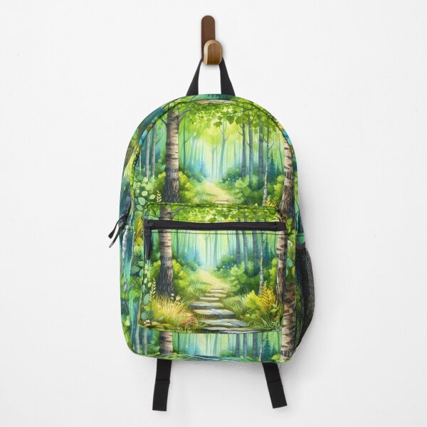 Item preview, Serene Forest Path Through Lush Greenery and Sunlit Trees designed and sold by ArtComixHaven.