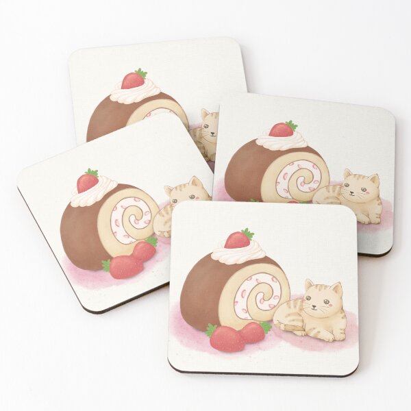 Item preview, Cute Cat and Dessert Illustration Art designed and sold by Kyut-Yum.