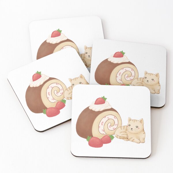 Item preview, Cute Cat and Dessert Illustration designed and sold by Kyut-Yum.