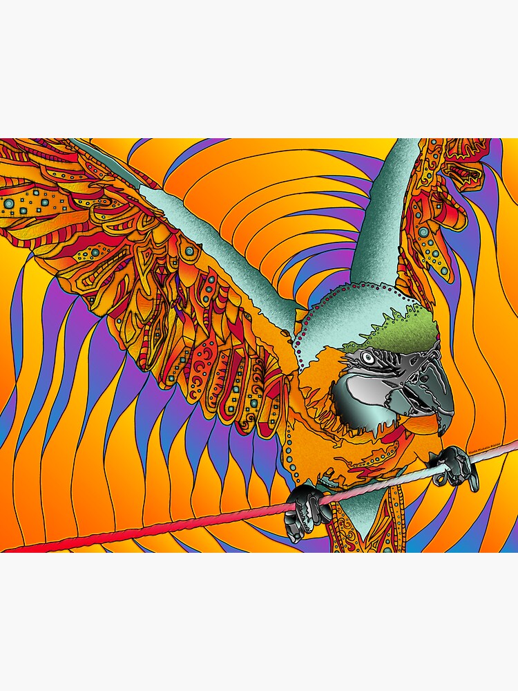 Thumbnail 3 of 3, Sticker, Bird 1 - Psychedelic Pet Portrait designed and sold by NicMicVic.
