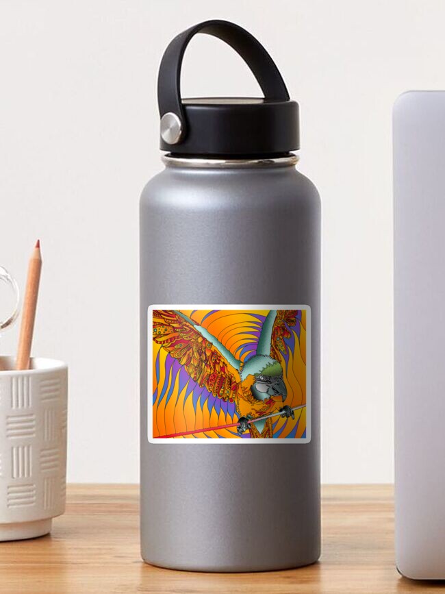 Thumbnail 1 of 3, Sticker, Bird 1 - Psychedelic Pet Portrait designed and sold by NicMicVic.