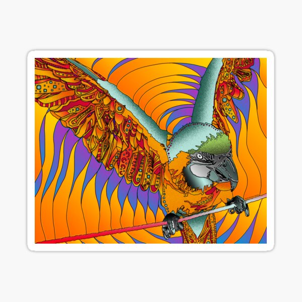 Bird 1 - Psychedelic Pet Portrait Sticker