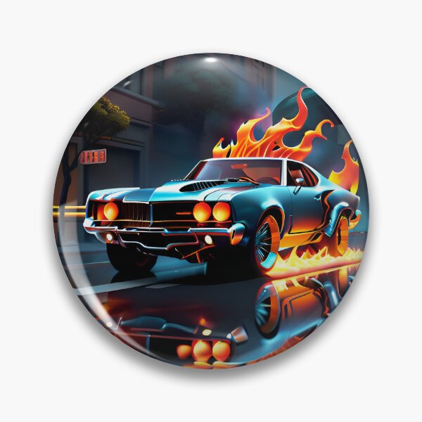 Item preview, Cool Flaming Ghost Rider Muscle Car designed and sold by TheArtOfPat.