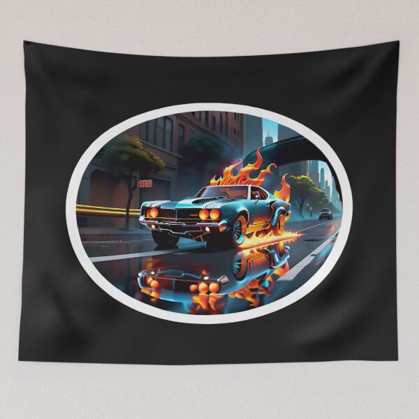Item preview, Cool Flaming Ghost Rider Muscle Car designed and sold by TheArtOfPat.