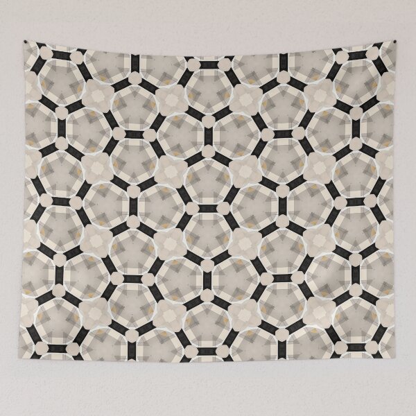 Item preview, Modern Geometric Pattern Constructivist Abstract Black Tan Ivory No.1 Style designed and sold by MirabiliaMagpie.