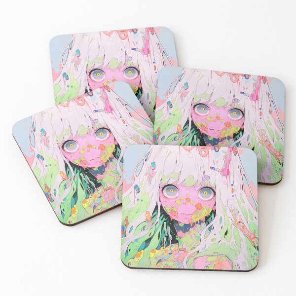 Item preview, Cute Colorful Surreal Pastel Fantas Anime Girl designed and sold by bubblegoth.