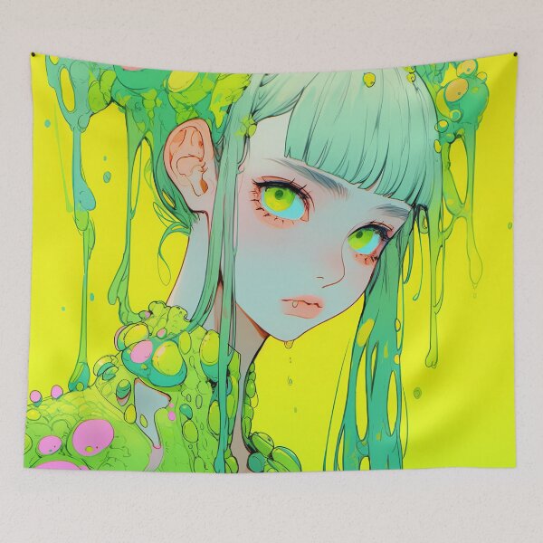 Item preview, Surreal Citrus Slime Drip Anime Girl designed and sold by bubblegoth.