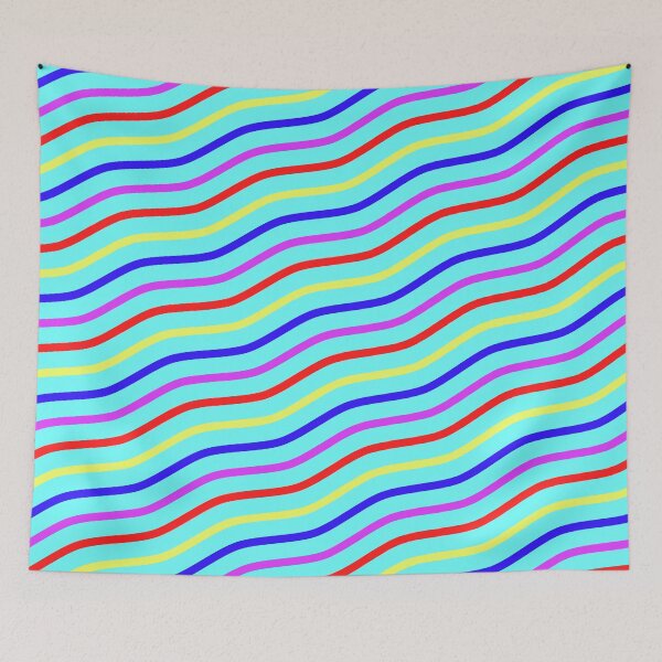 Item preview, Rainbow Crazy Series Parallel Diagonal Waves Teal LBGT designed and sold by Alchemy-A-La-G.