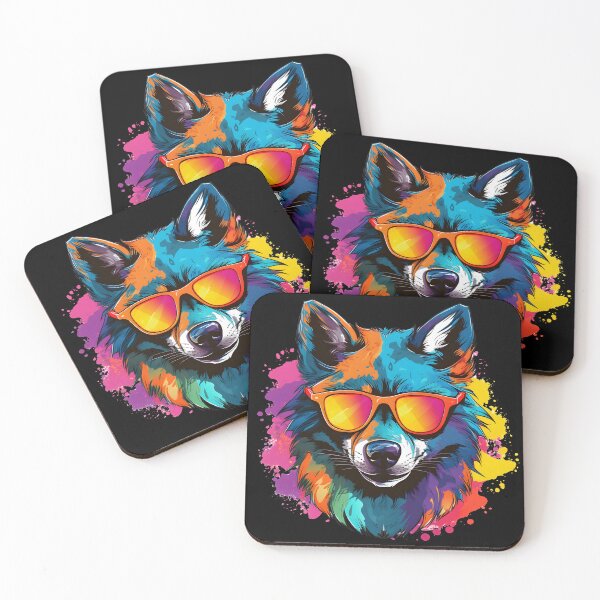 Item preview, Summer Colorful Funny Cool Gangsta Wolf Wearing Sunglasses designed and sold by Leonardo Palumbo.