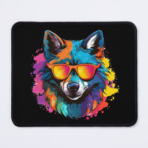Item preview, Summer Colorful Funny Cool Gangsta Wolf Wearing Sunglasses designed and sold by Leonardo Palumbo.