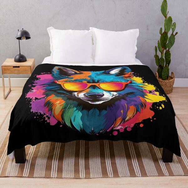 Item preview, Summer Colorful Funny Cool Gangsta Wolf Wearing Sunglasses designed and sold by Leonardo Palumbo.