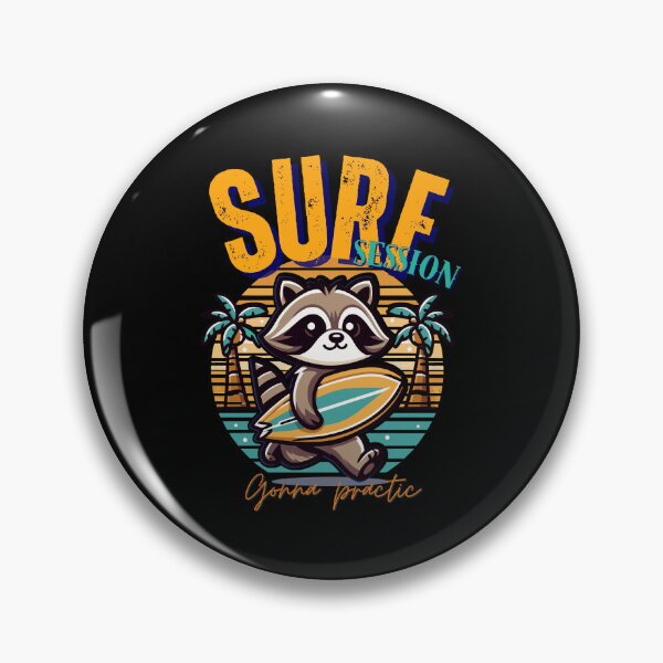 Item preview, Surf session, raccoon surfer, kawaii surfer raccoon, designed and sold by antcpjr682.