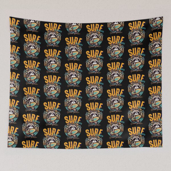 Item preview, Surf session, raccoon surfer, kawaii surfer raccoon, designed and sold by antcpjr682.