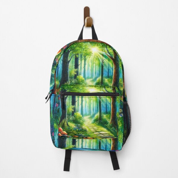 Item preview, Whispering Woods Serene Path Through Vibrant Forest Light designed and sold by ArtComixHaven.