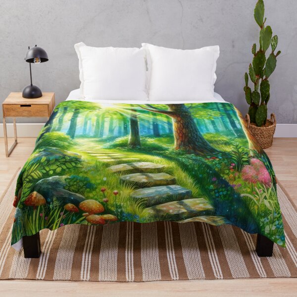 Item preview, Whispering Woods Serene Path Through Vibrant Forest Light designed and sold by ArtComixHaven.