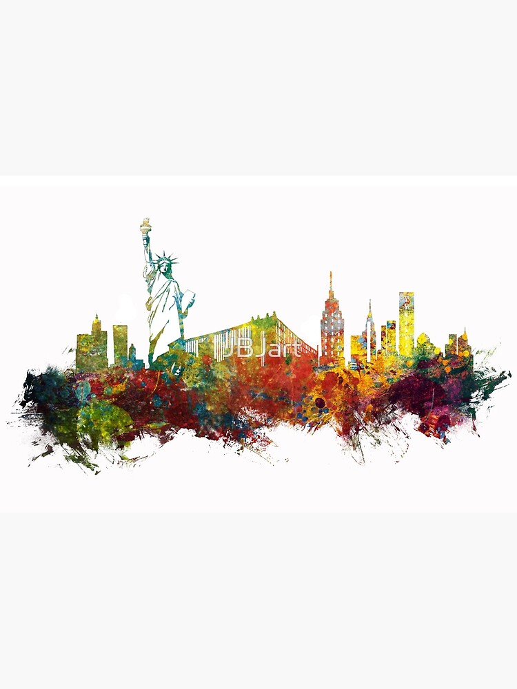 "Colored New York City skyline" Zipper Pouch for Sale by JBJart Redbubble