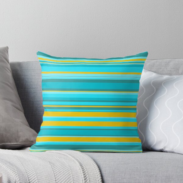 Item preview, Cool & Gold Horizontal Stripes Forever Seamless Teal Pattern designed and sold by Alchemy-A-La-G.