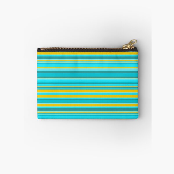 Item preview, Cool & Gold Horizontal Stripes Forever Seamless Teal Pattern designed and sold by Alchemy-A-La-G.
