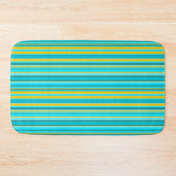 Item preview, Cool & Gold Horizontal Stripes Forever Seamless Teal Pattern designed and sold by Alchemy-A-La-G.