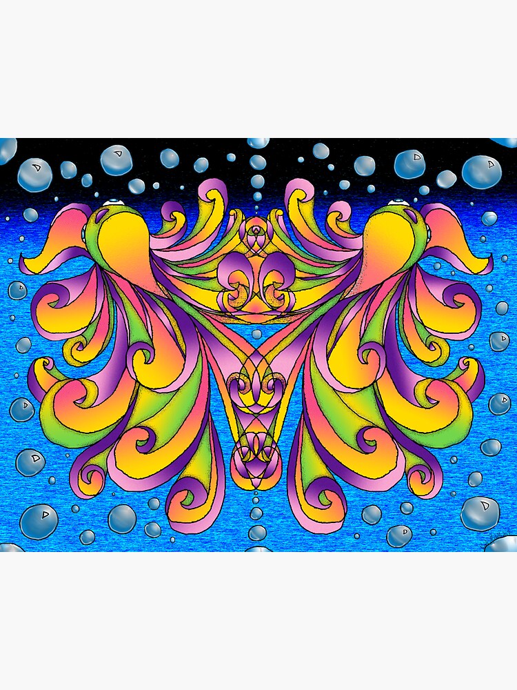 Thumbnail 3 of 3, Sticker, Fish - Psychedelic Pet Portrait designed and sold by NicMicVic.