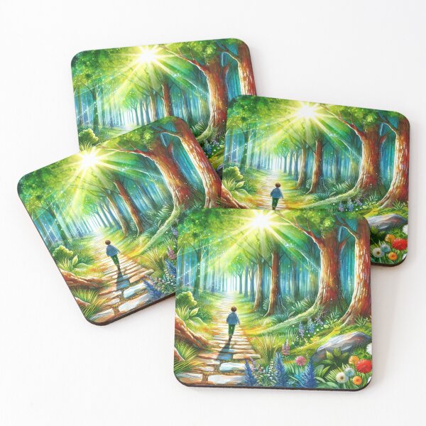 Item preview, Enchanted Forest Path Illuminated by Sun's Radiant Touch designed and sold by ArtComixHaven.