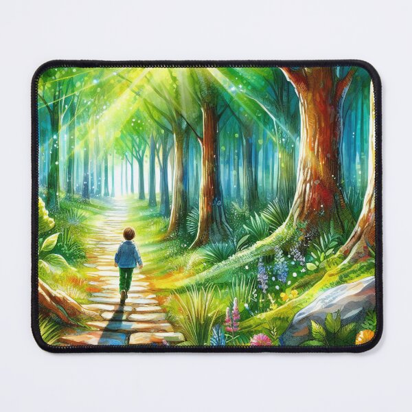 Item preview, Enchanted Forest Path Illuminated by Sun's Radiant Touch designed and sold by ArtComixHaven.