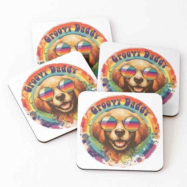 Item preview, Groovy Daddy Dog with Rainbow designed and sold by heartsake.