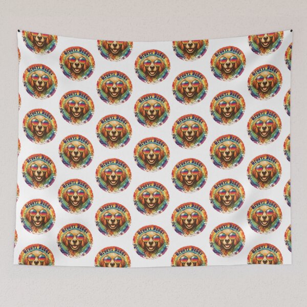 Item preview, Groovy Daddy Dog with Rainbow designed and sold by heartsake.