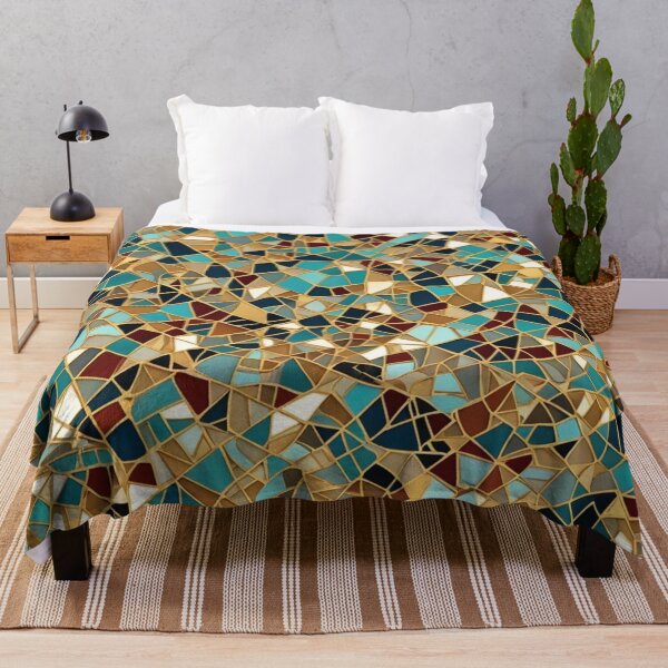 Item preview, Patrón de mosaico con incrustaciones de oro colorido abstracto designed and sold by calibrit.