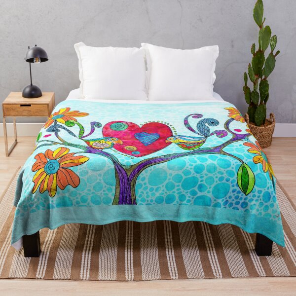 Item preview, Colorful Love Birds Floral Flower Tree Art designed and sold by Sharon Cummings Art.
