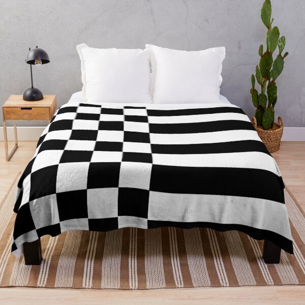 Item preview, Black and white checkered striped warped preppy pattern designed and sold by fluffyfamcraft.