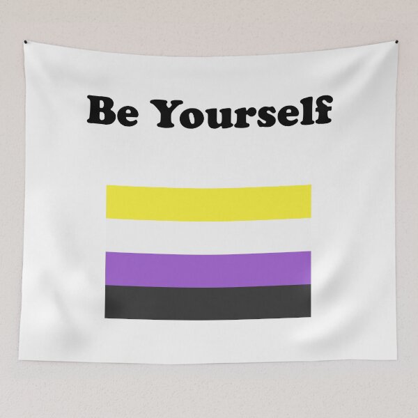 Item preview, Non-Binary Flag  Be Yourself Nonbinary   designed and sold by Inspirationmotivation.