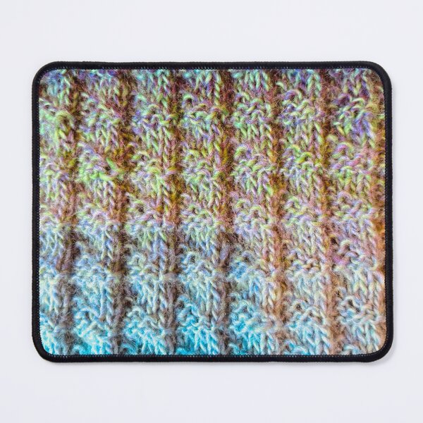Item preview, Blue, pink, yellow and while scarf designed and sold by thebentknitter.