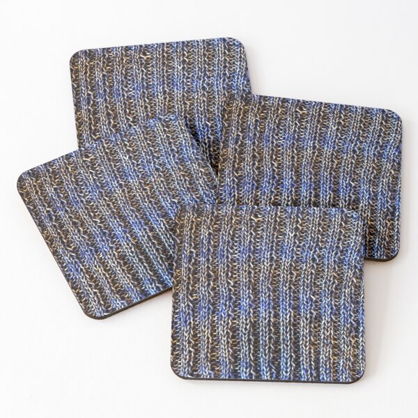 Item preview, Ribbing knit stitch using Blue and Black yarn  designed and sold by thebentknitter.