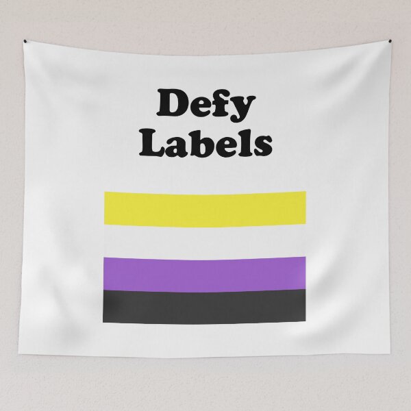 Item preview, Non-Binary Flag Defy Labels designed and sold by Inspirationmotivation.