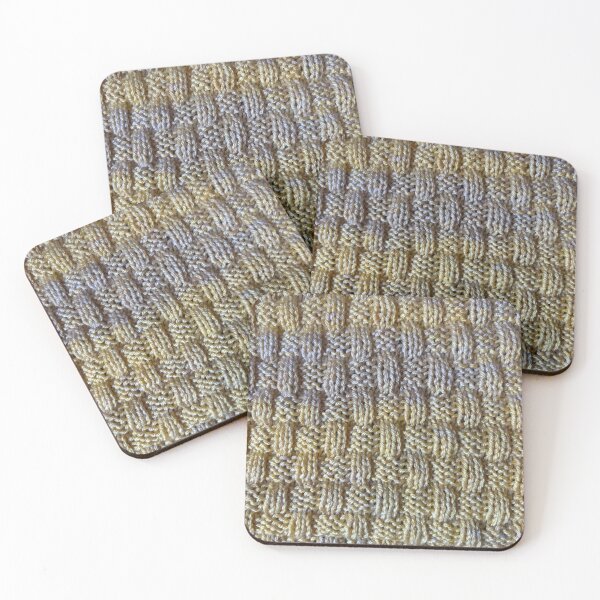 Item preview, yellow and purple basket weave stitch  designed and sold by thebentknitter.