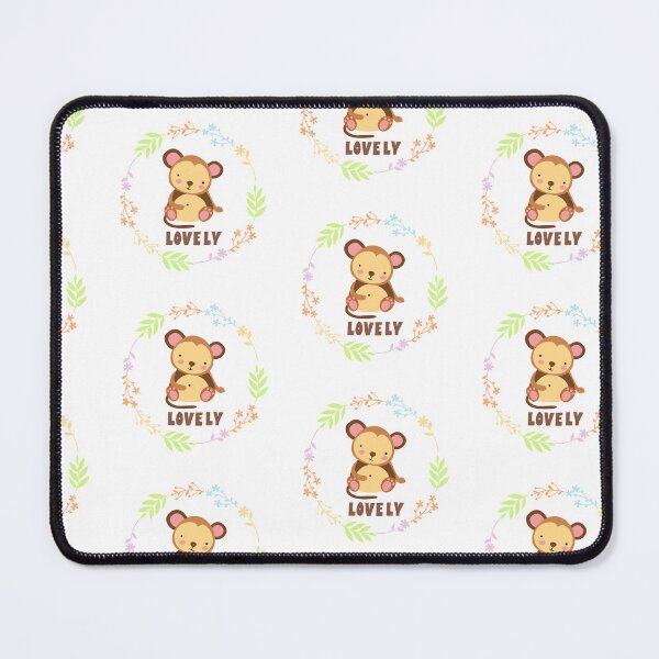 Item preview, "Cute Lovely Monkey with Floral Wreath" designed and sold by hjian8219.
