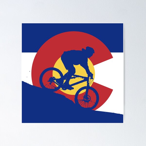 Item preview, Mountain Biking Colorado Flag designed and sold by CoolCarVideos.