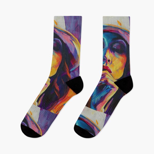 Item preview, Ephemeral Elegance- Abstracted Allure of a Woman, Smoking Cigar in Vivid Brushstrokes designed and sold by OlfactoART Studio.