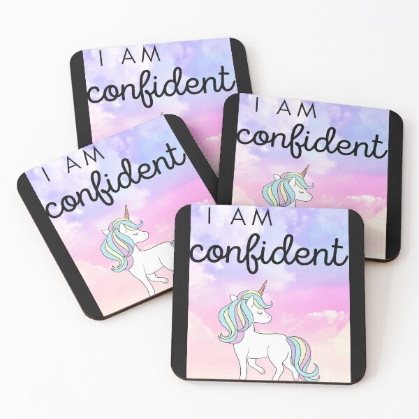 Item preview, confident I Am Affirmations Unicorn Rainbow Motivation Poster Style Graphic  designed and sold by socialarmour.