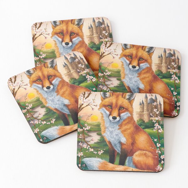 Artikelvorschau, Fuchs-Porträt. Fuchs mit Kirschblüte, Fuchs-Malerei, Leonardo da Vinci-Stil entworfen und verkauft von FoxVibes.