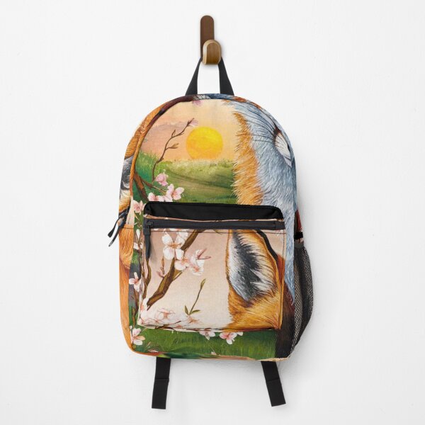 Item preview, Fox Portrait. Fox with cherry blossom, fox painting, Leonardo da Vinci style designed and sold by FoxVibes.