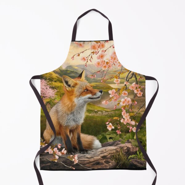 Artikelvorschau, Fuchs-Porträt. Fuchs mit Kirschblüte, Fuchs-Malerei, Leonardo da Vinci-Stil entworfen und verkauft von FoxVibes.