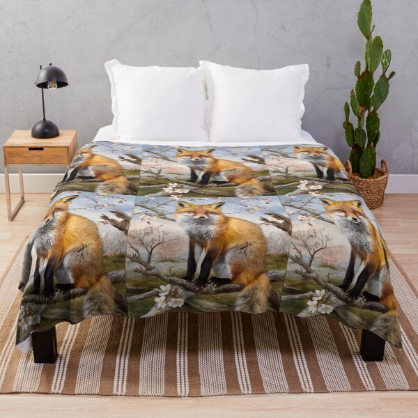 Artikelvorschau, Fuchs-Porträt. Fuchs mit Kirschblüte, Fuchs-Malerei, Leonardo da Vinci-Stil entworfen und verkauft von FoxVibes.