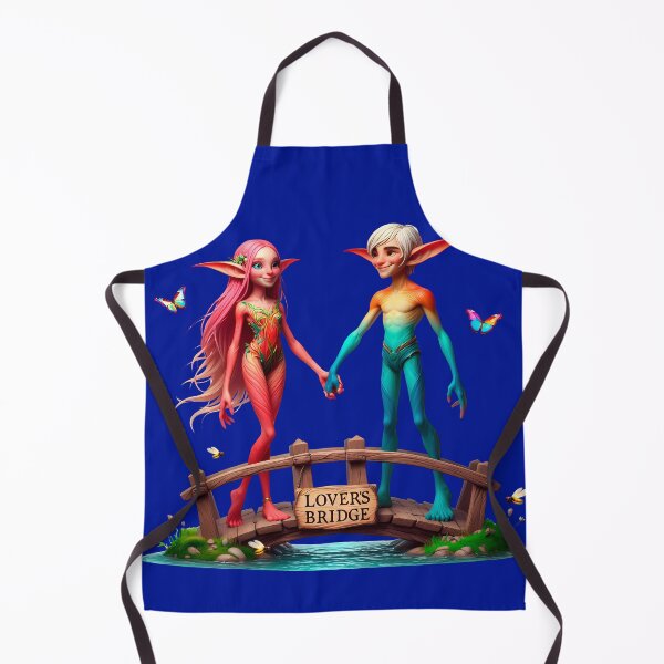 Item preview, A Couple of Elves on the Bridge of Lovers - Elves Cartoon designed and sold by Second Draft Visuals.