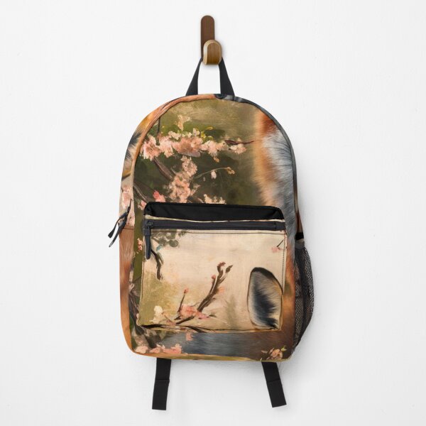 Item preview, Fox Portrait. Fox with cherry blossom, fox painting, Leonardo da Vinci style designed and sold by FoxVibes.